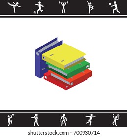 Color vector image. A stack of folders. Bright office folders