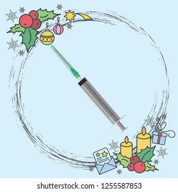 Color vector image. Syringe icon