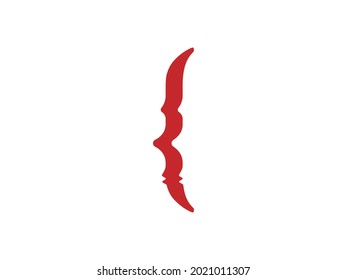 a color vector image that shows a face in the form of an open curly brace