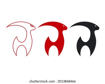 color vector image of three abstract horned animals