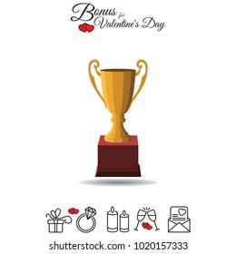 Color vector image. The winner's cup. Winner's trophy award
