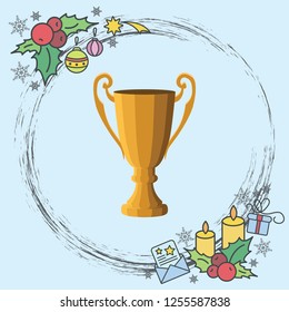 Color vector image. The winner's cup. Winner's trophy award