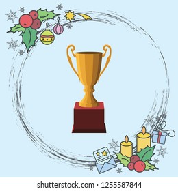 Color vector image. The winner's cup. Winner's trophy award
