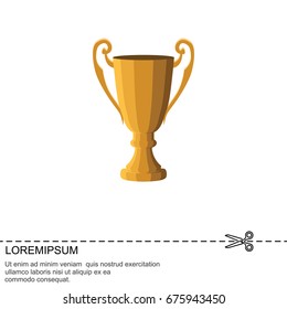 Color vector image. The winner's cup. Winner's trophy award