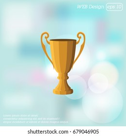 Color vector image. The winner's cup. Winner's trophy award