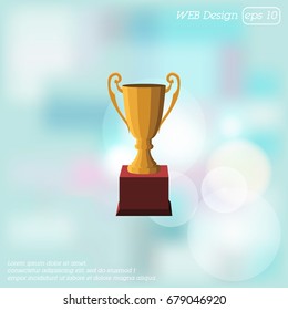 Color vector image. The winner's cup. Winner's trophy award