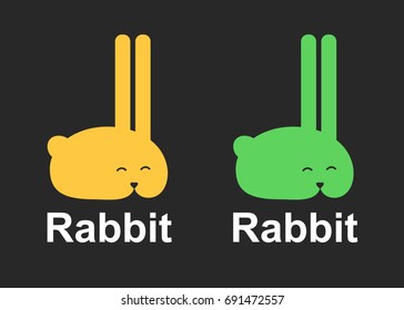 Color Vector images of a rabbits design on  black background, Logo, Symbol