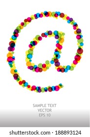 color vector internet at sign icon made of bright bubbles