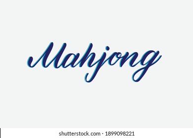 Color Vector lettering logo for mahjong game. Suitable for printing and web use