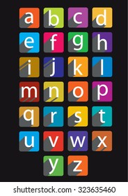 color vector letters with long shadows