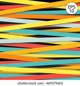 Color vector lines background. Abstract strips banner.