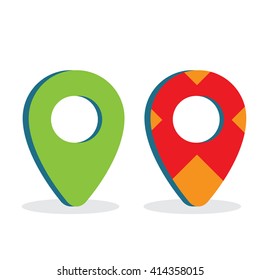 Color Vector Location Icon Set