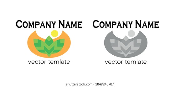 logotipo del vector de color con hojas verdes