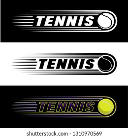 Color vector logo on the theme of tennis with the image of a tennis ball on a black and white background