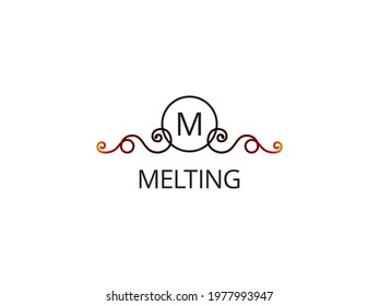 the color vector logo, which depicts the effect of hot metal, is suitable for manufacturing companies