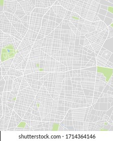 Color vector map of Mexico City Mexico.
Vector city center illustration.