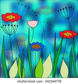 color vector meadow painting