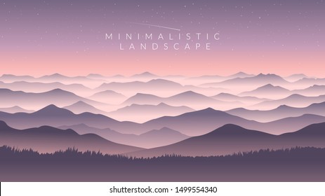  hill fog silhouette