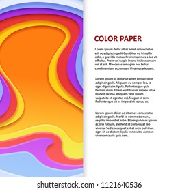 Color vector paper origami banner and poster flyer design illustration