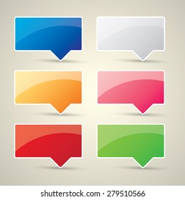 color vector paper speech bubble set.