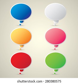 color vector paper speech bubble set.