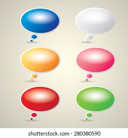 color vector paper speech bubble set.