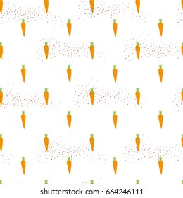 Color vector pattern with carrots on a garden bed. A simple image