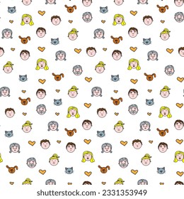 Color vector pattern consisting of all family members