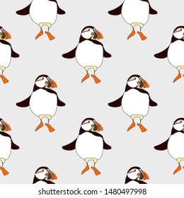 Color vector pattern with penguins