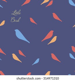 color vector pattern with silhouettes of birds for desing