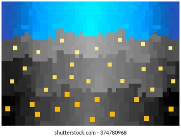 color vector pixels city by night