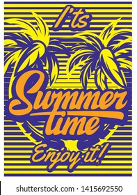 Color vector poster for summer party with inscription.