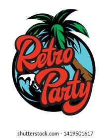 Color vector poster for summer party with inscription.