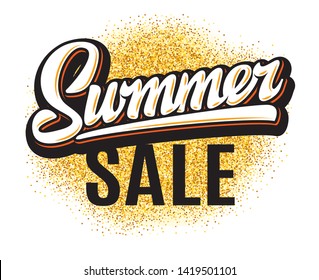 Color vector poster for summer sale with inscription.