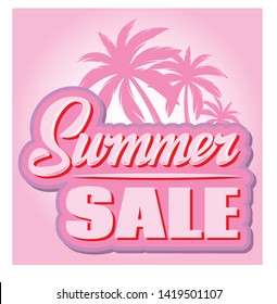 Color vector poster for summer sale with inscription.