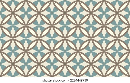 Color vector retro background with round pastel symmetrical mosaic shapes in flat design style