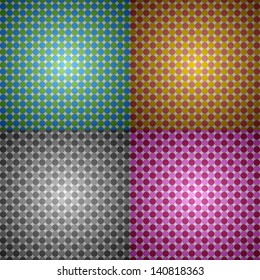 Color vector retro circle seamless diagonal background pattern set