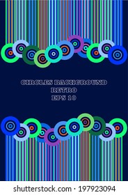 color vector retro circles and lines background with place for your text