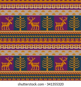 color vector scandinavian knitted pattern