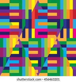 Color vector seamless pattern, abstract geometric background illustration