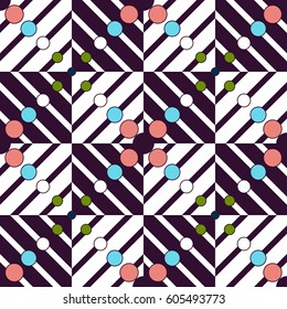 Color vector seamless pattern, abstract geometric background illustration