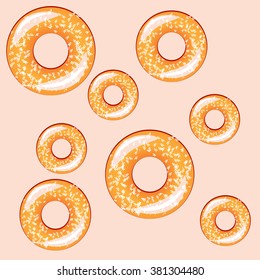 color vector seamless pattern with donuts food