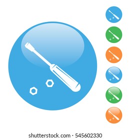 color vector simple flat round screwdriver icon 