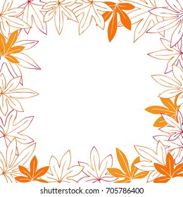 color vector simple illustration of decorative autumn leaves red yellow orange