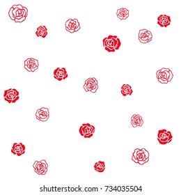 color vector simple  illustration of decorative rose flowers simple pattern on white