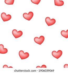 color vector simple illustration of hearts simple pattern on white