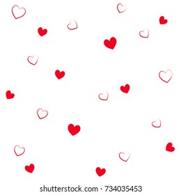 color vector simple  illustration of hearts simple pattern on white