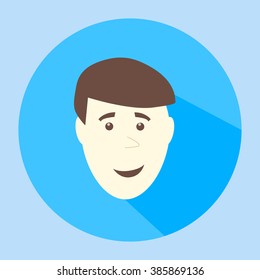 Color vector smile flat icon man face emotion