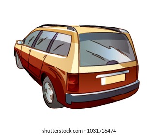 color vector station wagon rear shot