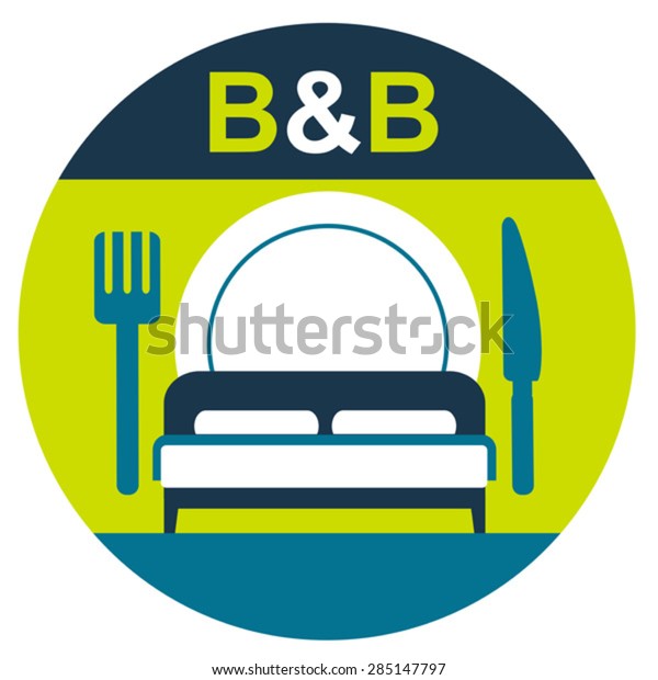 Color Vector Symbol Bed Breakfast Stock Vector (Royalty Free) 285147797